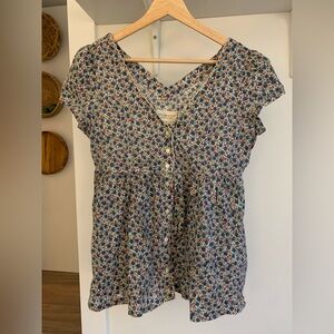 Vintage Cotton Floral Blouse
